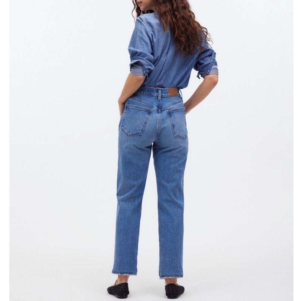 Madewell 90's Straight High Rise Crop Denim Jean Hazeldell Wash Size 31 - Picture 4 of 10